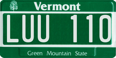 VT license plate LUU110