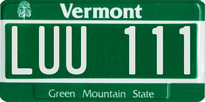 VT license plate LUU111