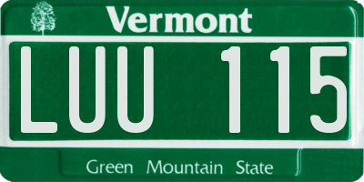 VT license plate LUU115