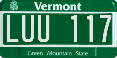 VT license plate LUU117