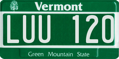 VT license plate LUU120