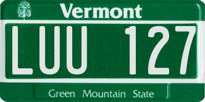 VT license plate LUU127