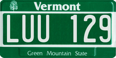 VT license plate LUU129