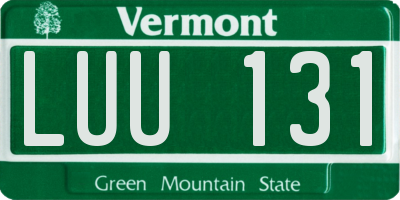 VT license plate LUU131