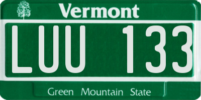 VT license plate LUU133