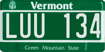 VT license plate LUU134