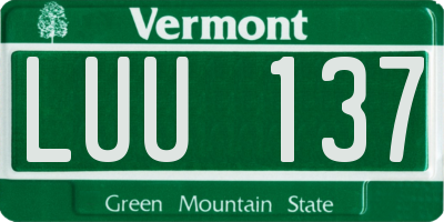 VT license plate LUU137