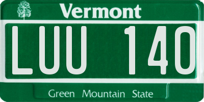 VT license plate LUU140