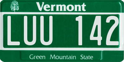 VT license plate LUU142
