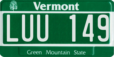 VT license plate LUU149