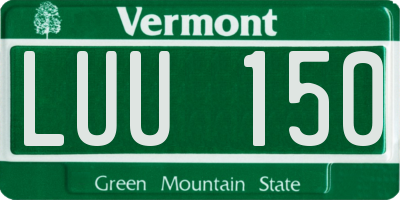 VT license plate LUU150