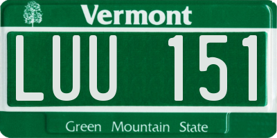 VT license plate LUU151