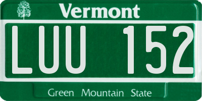 VT license plate LUU152