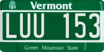 VT license plate LUU153