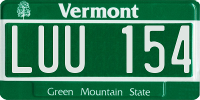 VT license plate LUU154