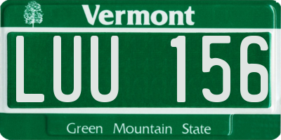 VT license plate LUU156