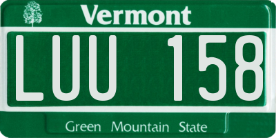 VT license plate LUU158