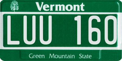 VT license plate LUU160