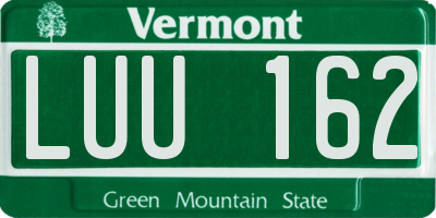VT license plate LUU162