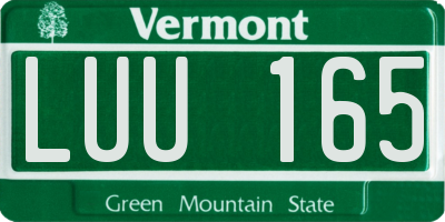 VT license plate LUU165