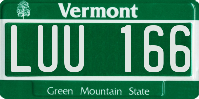 VT license plate LUU166
