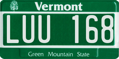 VT license plate LUU168