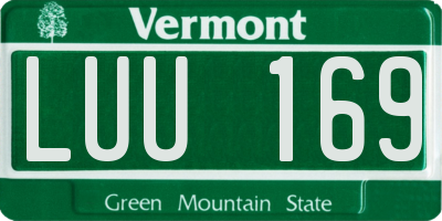 VT license plate LUU169