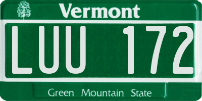 VT license plate LUU172