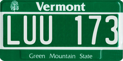 VT license plate LUU173