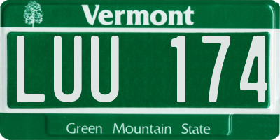 VT license plate LUU174