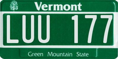 VT license plate LUU177