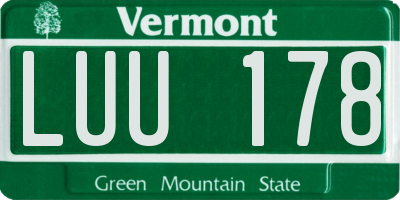 VT license plate LUU178