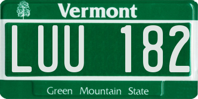 VT license plate LUU182