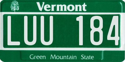 VT license plate LUU184