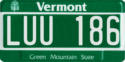 VT license plate LUU186