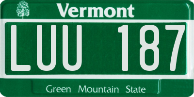 VT license plate LUU187