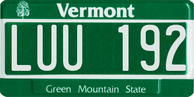 VT license plate LUU192