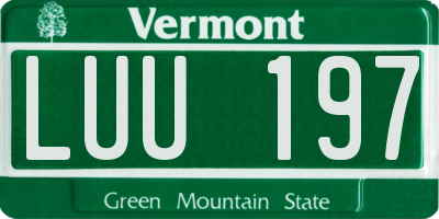 VT license plate LUU197