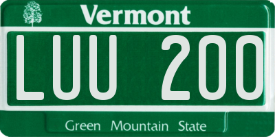 VT license plate LUU200