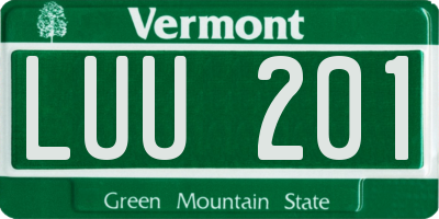 VT license plate LUU201