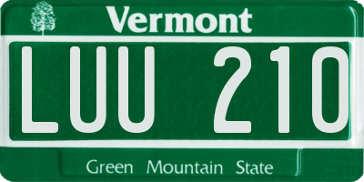 VT license plate LUU210