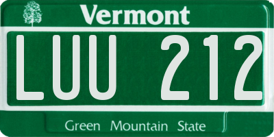 VT license plate LUU212