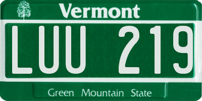 VT license plate LUU219