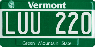 VT license plate LUU220