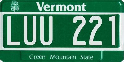 VT license plate LUU221