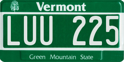 VT license plate LUU225
