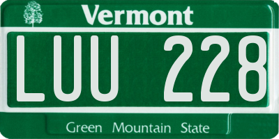 VT license plate LUU228