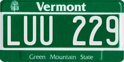 VT license plate LUU229