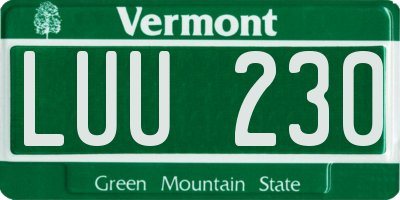 VT license plate LUU230
