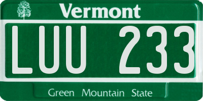 VT license plate LUU233